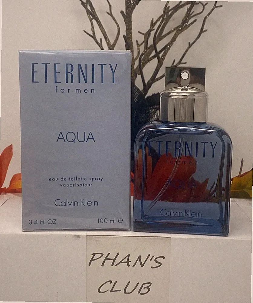 Calvin Klein Eternity Aqua 3.4oz Eau de Toilette Woody Aromatic Perfume for Men
