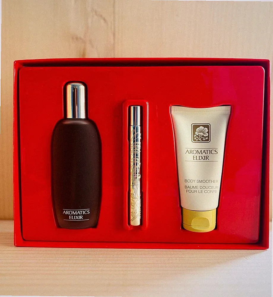 CLINIQUE Aromatics Elixir Riches 3 pies Gift set ~ 2 Perfume / 1 Body Smoother