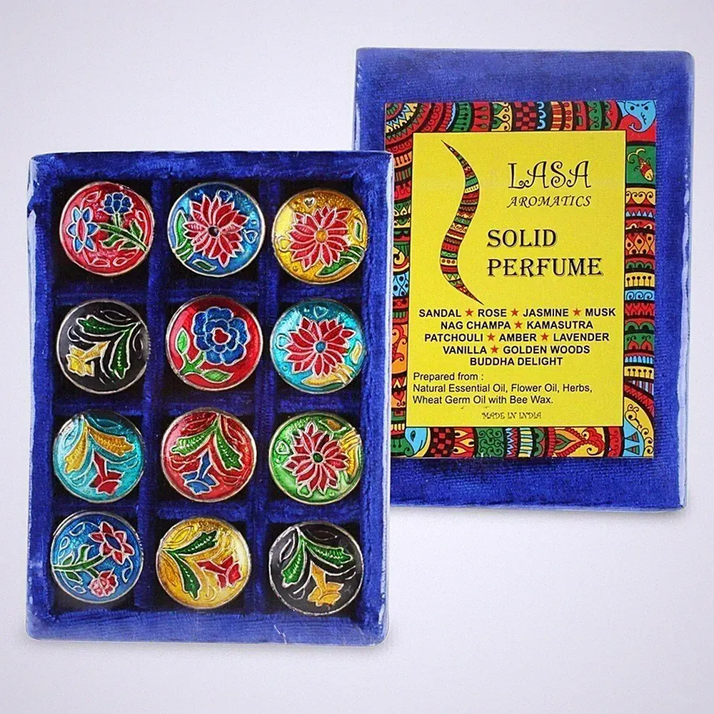 Lasa Aromatic Natural Solid Perfume Long Lasting 6 Fragrance 4 gm Each