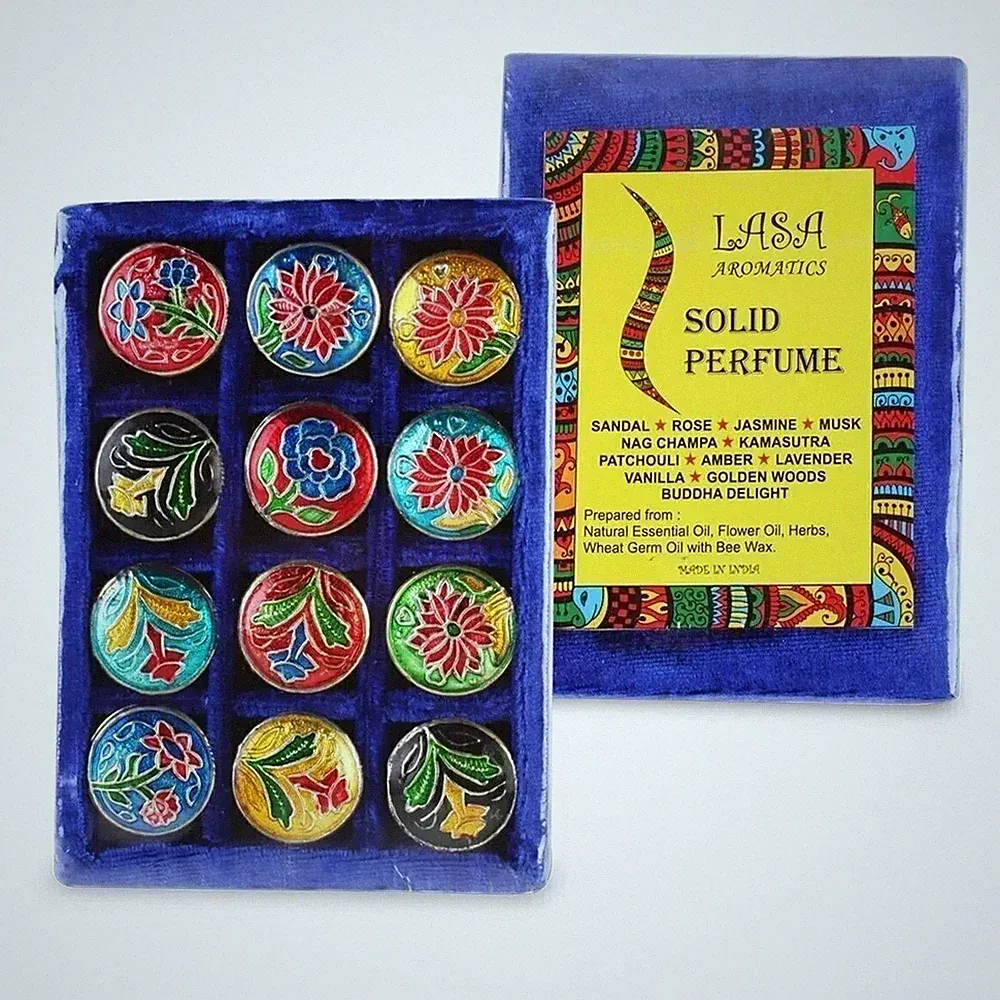 Lasa Aromatic Natural Solid Perfume Oil 12 Bottle 4g Each Long Lasting Fragrance