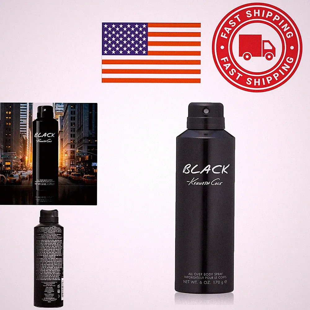 Men's Body Spray 6 Fl Ounces Long Lasting Aromatic Fragrance Black Scent