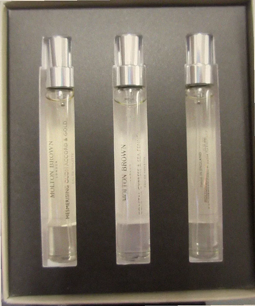 Molton Brown Woody Aromatic 3 Pc Fragrance Discovery Spray Travel Set 0.25 oz ea